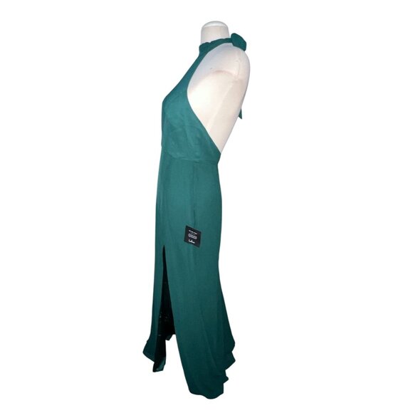 Lulus Captured Your Heart Hunter Green Halter Maxi Dress Sz Medium Hunter Green - Picture 11 of 16
